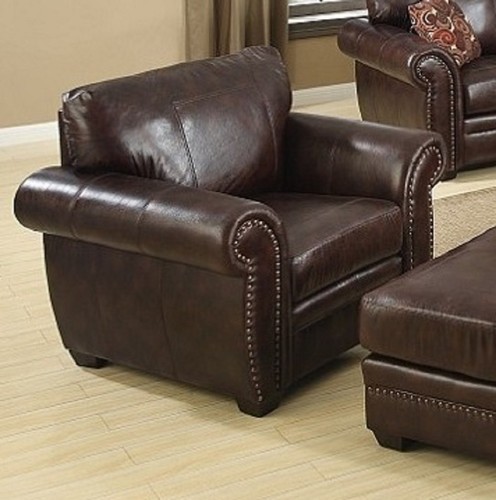 Brown leather traditional - brown,