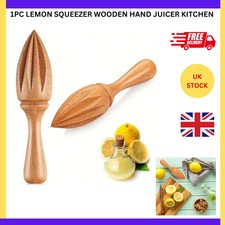 LEMON SQUEEZER WOODEN HAND JUICER KITCHEN CITRUS LIME ORANGE PRESS EXTRACTOR UK.