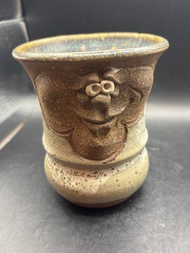 Vtg muggins pottery face - pottery,