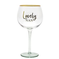 Gin Glass with Gold Wording /