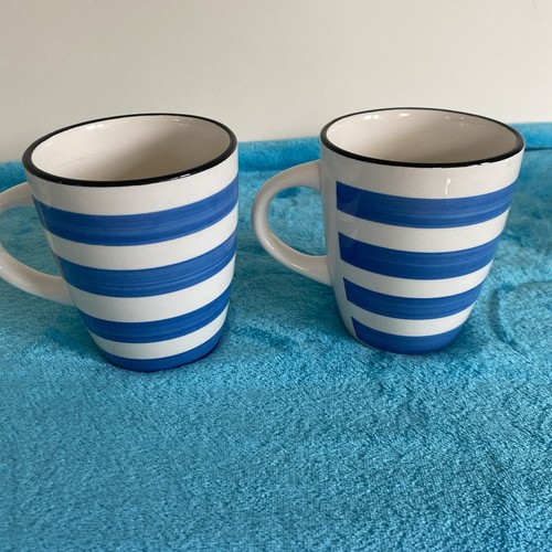 Pair hand painted - hand, blue