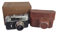Vintage FED-4 Rangefinder Film Camera FED N-61 Lens with Leather Case - shutter