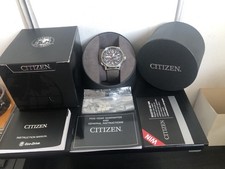 Citizen Eco-Drive Nighthawk Men’s Dual Time Watch. BJ7008-51E. Full Set