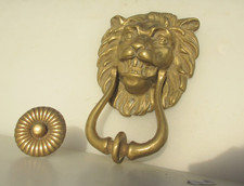 Antique Brass Lion Head Door