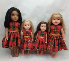 Christmas Dress Fits Designafriend 18" & 14" Design a Friend Little Sister Doll