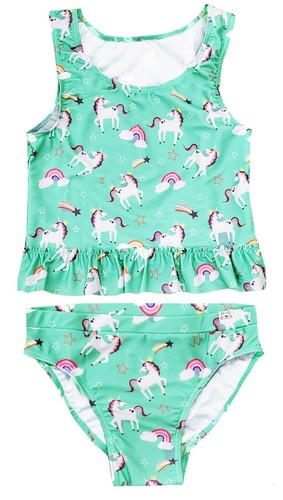 Girls unicorn bikini tankini - unicorn,