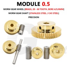 Mod 0.5 Worm Gear Wheel Brass