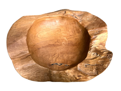 Large rustic wood bowl wooden - rustic,