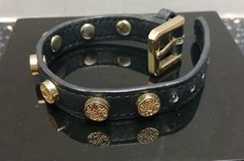 Biba Black Leather Gold Logo