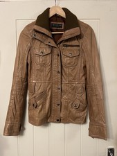 Woodland Leather Jacket Women Vintage Size 8 Tan Coloured Genuine Leather