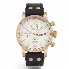 TW STEEL Maverick 48mm - Rose Gold PVD - Black Leather 100m - MS73 - BRAND NEW