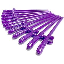Bright Purple Willy Straws Novelty Hen Do Party Drinking Straws Game Night