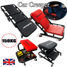 150kg Car Rolling Folding Creeper Seat Mechanics Creeper Padded Stool 2 in 1