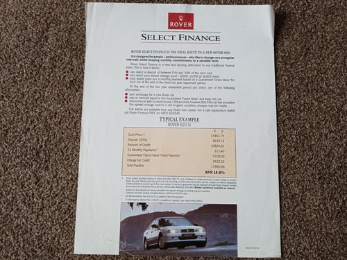 Rover select finance 1993 - select,