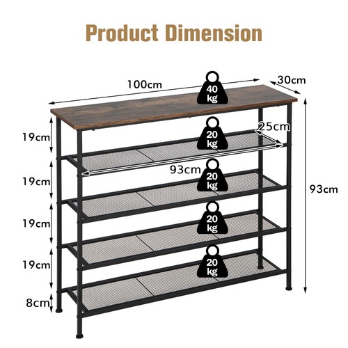 Tier shoe rack vintage - 5-tier,