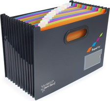 Rapesco 1489 SupaFile 13-Part Expanding Desktop File A4 Black Multi Dividers