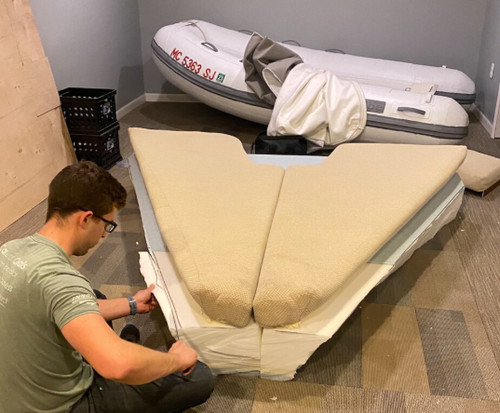 Bespoke boat birth mattress - v,