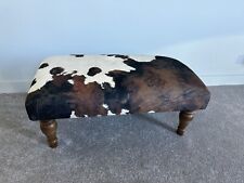 Upcycled Footstool in Designer Cowhide Velvet Fabric