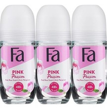 FA PINK PASSION ROSE DEODORANT ROLL ON 50 ML -3 PACK Free P&P