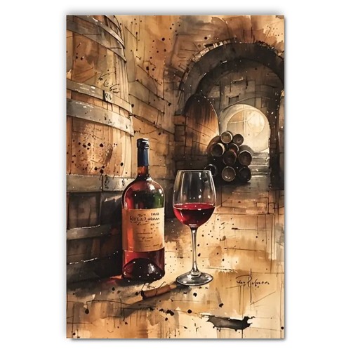 Vintage wine cellar wall - wall, art