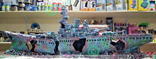 73cm  2 Piece Shipwreck Frigate Big Aquarium Ornament for Large Fish Tanks