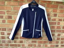 Ladies Air Field Plaza Jacket Fitted Uk12 Blue And White 