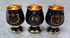 UK Set of 3 Black/Gold Goblet