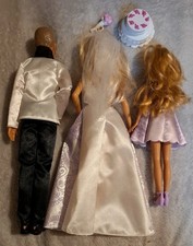 Barbie Wedding Day Set  Bride Groom Bridesmaid Dolls -  Ken Stacie 