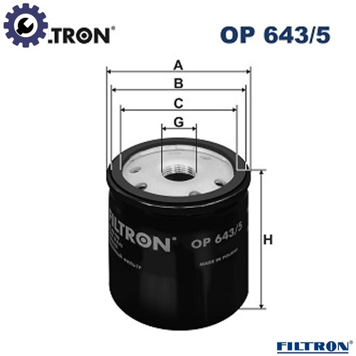 Oil filter 643 for - op, 643/5