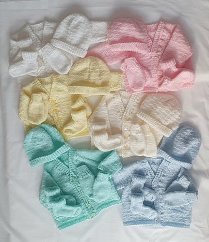 Hand knitted baby pram sets - hand,