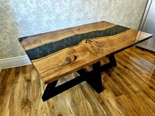Black Epoxy Dining Table Oak