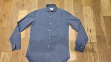 Gutteridge ITALIAN Men's 100% Cotton Blue Striped Shirt 15"/38