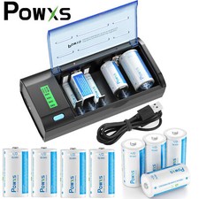 POWXS 5000mAh/10000mAh C D Size Cell Rechargeable Batteries / C D Size Charger
