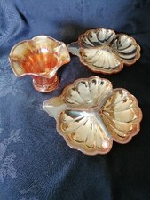 Vintage Iridescent Marigold-Carnival Depression glass  Vase/dishes