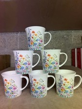 Set of 6 Fine China Floral