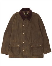 BARBOUR Mens Waxed Cotton Jacket UK 42 XL Green Cotton BX27