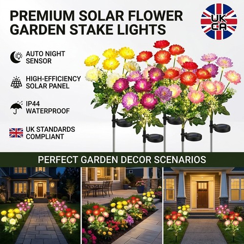 Solar power flower lights led - solar,