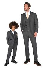 Men Boys Textured Tweed Suit
