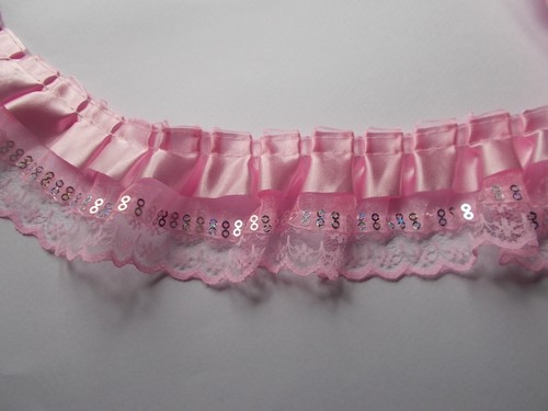 Satin ribbon over pleat - satin,