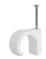 11.0MM NAIL CABLE CLIP ROUND WHITE FM Products C207 - Box of 100