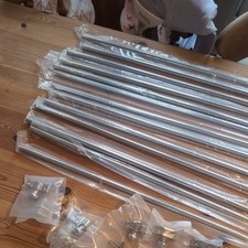 AMSKA Set 13, Stair Carpet Rods, Urn Finial, Polished Chrome Up 70cm Wide B123