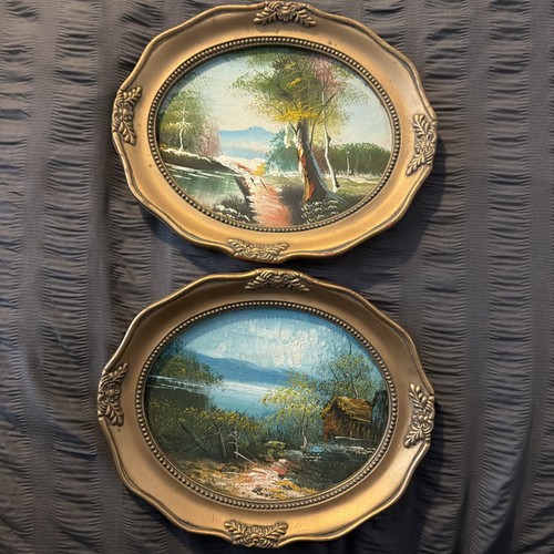 Two vintage oil paintings - two,