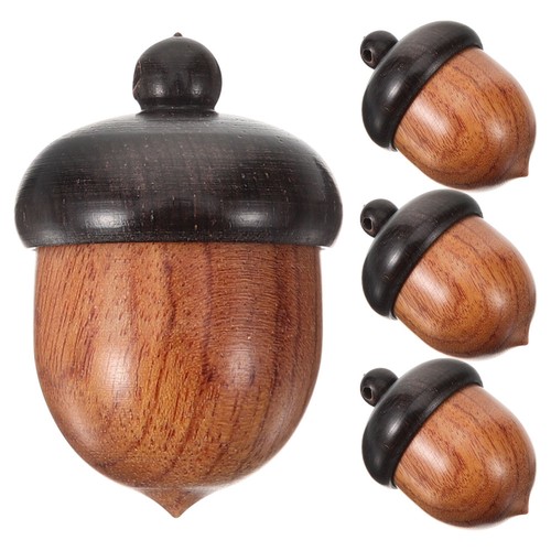 4pcs wooden acorn pendants - 4pcs,