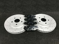 FOR RENAULT MEGANE 2.0 SPORT F1 RS R26 230 FRONT AXLE DRILLED BRAKE DISCS & PADS