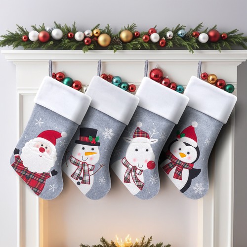 Christmas stocking gray - 18.8",
