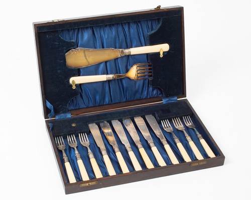 Antique piece silver plate - antique, 14-piece