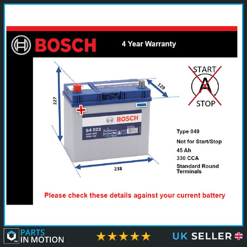 Battery fits honda civic - battery, bosch