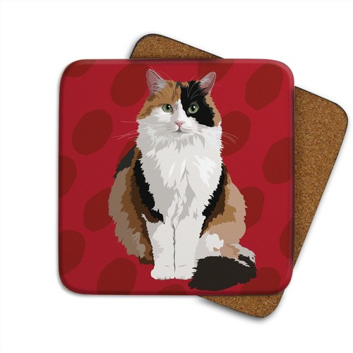 Tortoiseshell cat coaster - cat,