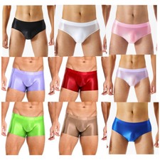 Men Glossy Swim Boxer Briefs