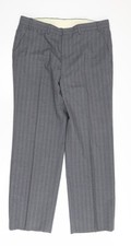 St Michael Grey Pinstripe Trousers, Size 36, Workwear Style